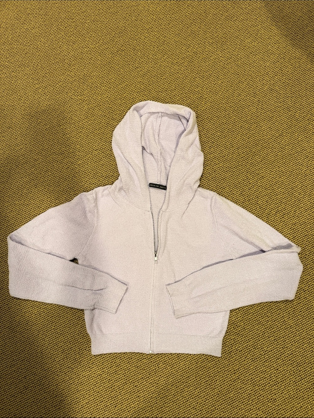 Cozy womens Light crop  Lavender Zip Hoodie - size l but fits like a small.